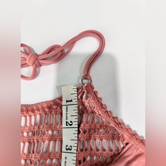 Robin Piccone Dusty Pink Crochet Bandeau - Picture 3 of 16